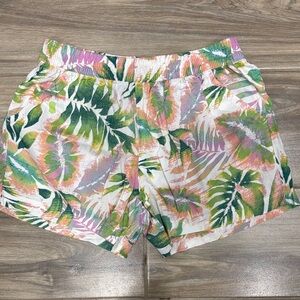 Natural Reflections Tropical Leaf Print Shorts